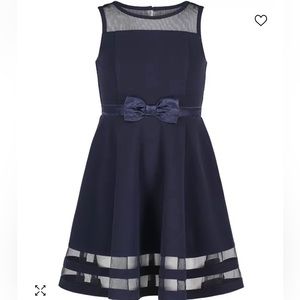 Illusion Mesh Bow Front Dress - Calvin Klein size 12